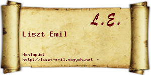 Liszt Emil névjegykártya